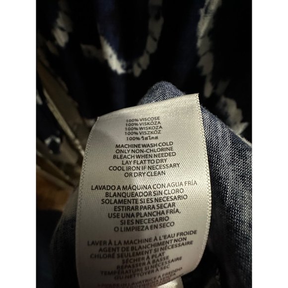 Michael Michael Kors size XL navy tie dye gathered hem and cuffs long sleeve top - Picture 5 of 11